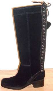   Nine West Vintage America DOURADO Black Suede Tall Women Boots US 5.5