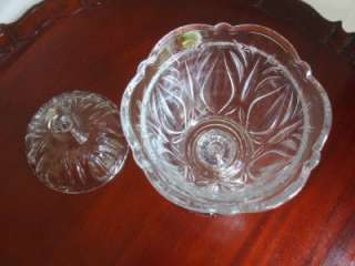 Soga Japan Crystal Tall Lidded Candy Bowl Footed Dish  