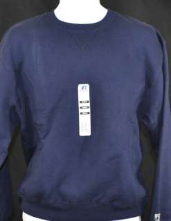   Mens Crew Neck Fleece Sweatshirt Pullover Navy Blue Size Medium  