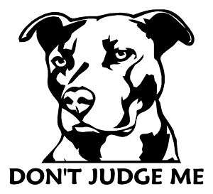 Dont Judge Me Pitbull Vinyl Decal Pit Bull sticker dog  