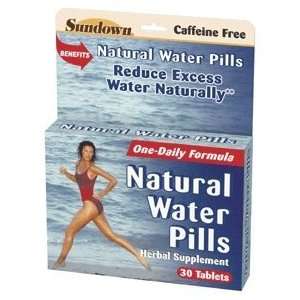 Sundown Natural Water Pills Herbal Supplement Tablets, 60 