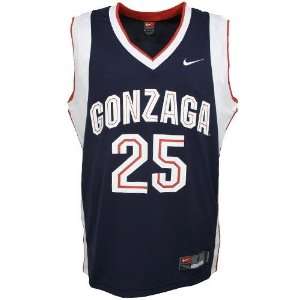  Nike Gonzaga Bulldogs #25 Navy Blue Replica Basketball 