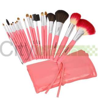   Eyeshadow Blush Lip Cosmetic Makeup Brush Set + Pink Brush Case  