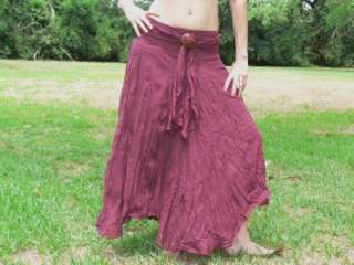GYPSY BOHO CHIC Skirt Pirate Belly Dancer Maroon Long  