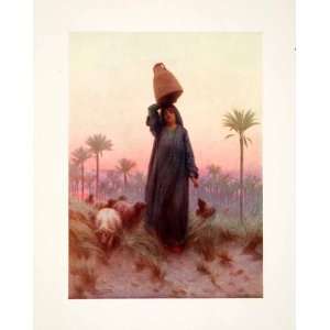  Egyptian Girl Balass Water Robert Talbot Kelly   Original Color Print