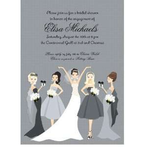  Bella Bridesmaids Invitation (b&w)