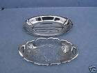 Vintage Glass Relish Dish w/1967 Lunt Silverplate Tray  