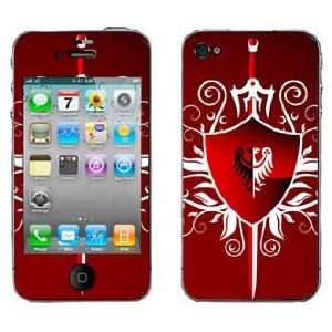  Red Shield Skin for Apple iPhone 4 4G 4th Generation Cell 