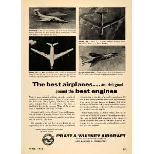  1956 Ad Pratt Whitney Aircraft Boeing Chance Vought 