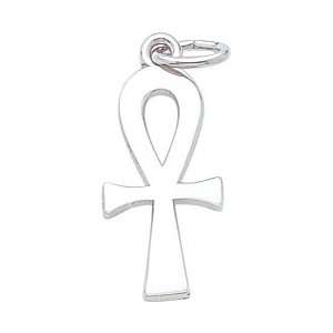  Rembrandt Charms Ankh Charm, 14K White Gold Jewelry