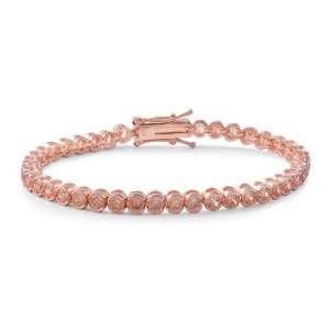   Bracelet with CZ   Champagne Rose Gold   Length 7.5 inches Jewelry