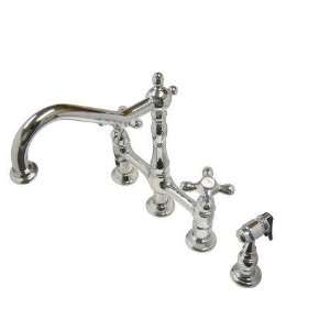   New Orleans 8 Center Kitchen Faucet with Side Sprayer, Oil Rubbed Bro