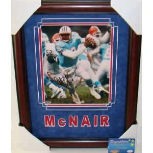 NEW Steve McNair SIGNED Cherry Framed Display MM  Sports 