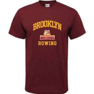  Brooklyn College Bulldogs Maroon Youth Rowing Arch T Shirt 