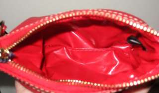 NWT DOONEY & BOURKE PLEATED RED LEATHER WRISTLET/WALLET/PURSE NEW 