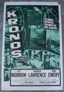 Movie Poster~Kronos (1957) Sci Fi, one sheet, Jeff Morrow/Barbara 