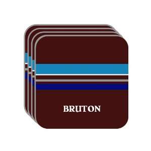 Personal Name Gift   BRUTON Set of 4 Mini Mousepad Coasters (blue 