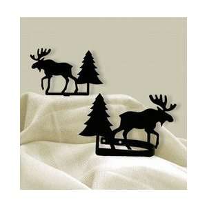   Iron Moose with Trees Curtain Tie Back or Swag Set