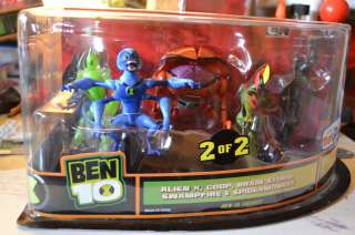 Ben 10 Ten Alien X Goop Brain Storm Swampfire SpiderMonkey 5 pack 