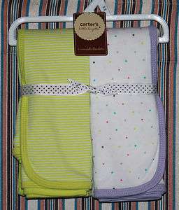   Swaddle Blanket 2pc Newborn Baby Girls Dots & Stripes Swaddling Cloth