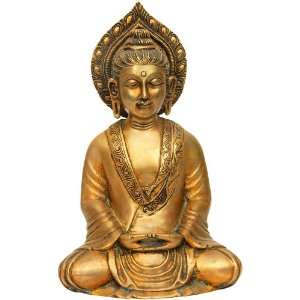  Seated Buddha in Dhyana Mudra   Brass Sculpture