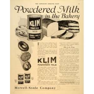  1919 Ad Klim Powdered Milk Merrell Soule Syracuse Bake 