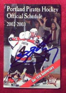 Brian Sutherby Portland Pirates 2002 03 Signed Schedule  