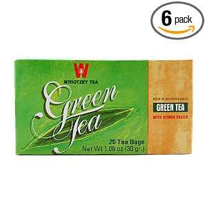WISSOTZKY Green Tea w/ Citrus, 1.06 Ounce Boxes (Pack of 6)