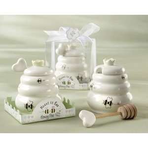  Meant to Bee Ceramic Honey Pot with Wooden Dipper Kitchen 