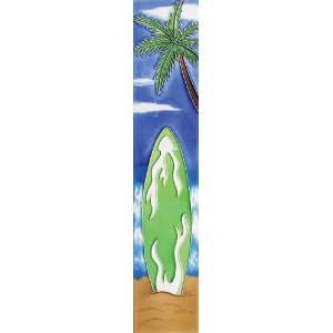  3x16 Art Tile  Green Surfboard