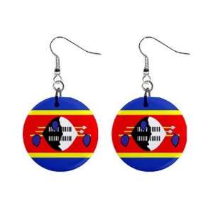  Swaziland Flag Button Earrings 