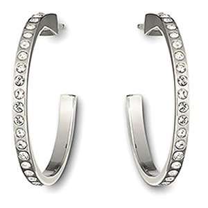  Swarovski Crystal Now Round Pierced Earrings Jewelry