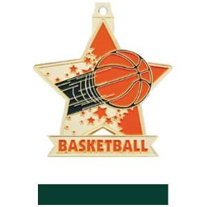  2.5 Star Custom Basketball Medal M 715B GOLD MEDAL/HUNTER 