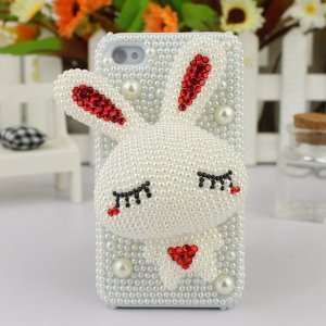   Apple iPhone 4/4S Pearl Sleeping Bunny Love Cell Phones & Accessories