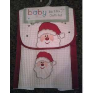  Babys First Christmas Bib and Burb Cloth Set Baby