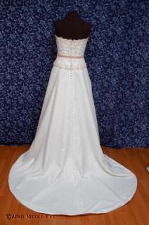 Eden Bridals 8033 Ivory w/ Tan Embroidery Wedding Dress NWT  