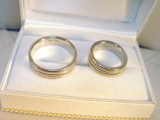 14K 2 Toned Gold Matching His & Her Wedding Bands  