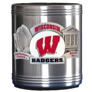    Wisconsin Badgers Stainless Steel Can Cooler