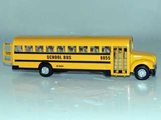 Large Yellow School Bus Vehicle Diecast Model Toy w/ Pull Back 