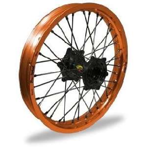 Pro Wheel Supermoto Rear Wheel Set   17x5.00   Orange Rim/Black Hub 27 