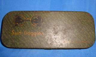 Old Vintage Goggles Tin Box from Germany 1930 Very Rare  
