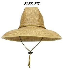 Straw Safari Sun Shade Lifeguard FLEXFIT Hat DrawString  