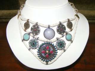 Lucky Brand Navajo Summer Solstice Leather and Stone Necklace 
