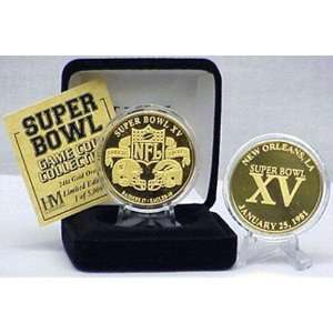  24kt Gold Super Bowl XV flip coin 