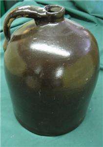 ANTIQUE BEEHIVE BROWN STONEWARE OLD SIDEARM WHISKEY JUG COUNTRY 