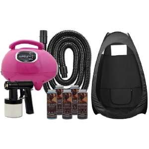 Pink Sunless Spray Solution Tanning KIT w/ Heat Black TENT Machine Tan 