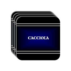 Personal Name Gift   CACCIOLA Set of 4 Mini Mousepad Coasters (black 