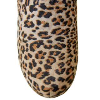 Wild Sexy Leopard Slouchy Suede Knee High Wedge Pull on Boots Perfect 