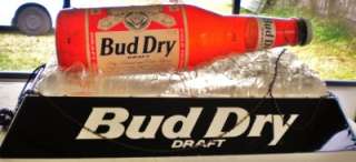 Rare Beer Budweiser Bud Dry Pool Table Florescent Lights Good Working 