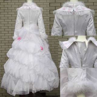 VINTAGE 1960s Victorian Style Winter White Long Sleeve Wedding Dress 
